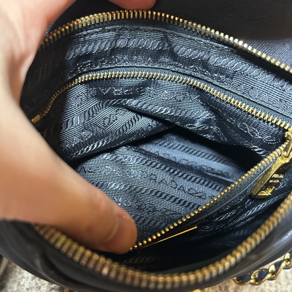 Prada Navy Blue Chain Crossbody Bag - Picture 13 of 15